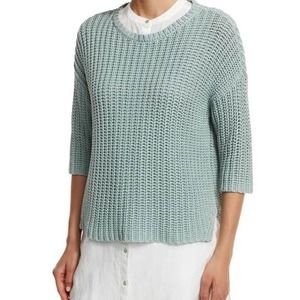 Eileen Fisher Mint Green Chunky Cable Knit Sweater - Size S